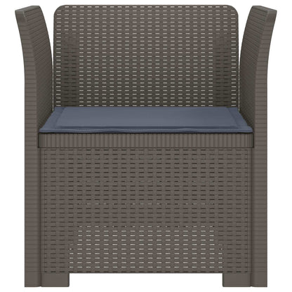 1-Seater Armchair with Cushion Rattan Look PP Light Grey