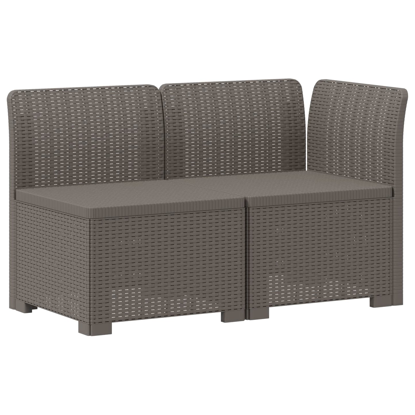 2-Seater Garden Sofa Rattan Look PP Light Grey