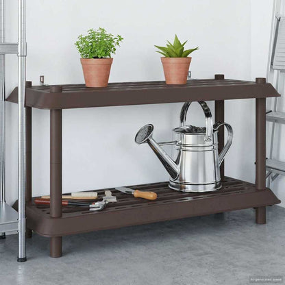 Shelving Unit 2-Tier 100 x 40 x 55.5 cm PP Brown
