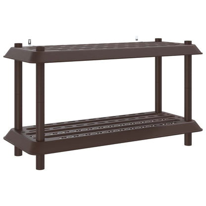 Shelving Unit 2-Tier 100 x 40 x 55.5 cm PP Brown