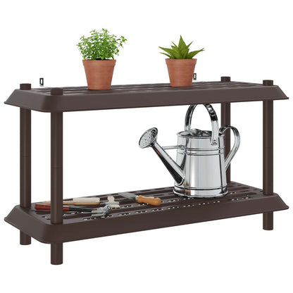Shelving Unit 2-Tier 100 x 40 x 55.5 cm PP Brown