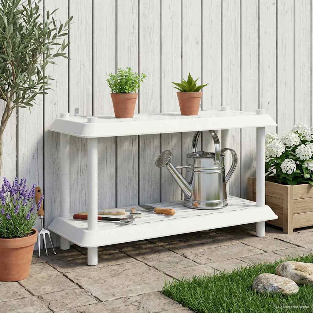 Shelving Unit 2-Tier 100 x 40 x 55.5 cm PP White