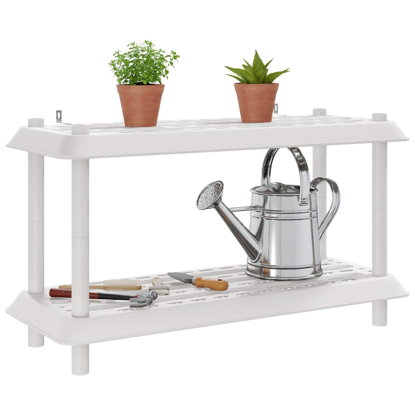 Shelving Unit 2-Tier 100 x 40 x 55.5 cm PP White
