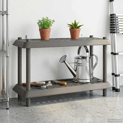 Shelving Unit 2-Tier 100 x 40 x 55.5 cm PP Light Grey