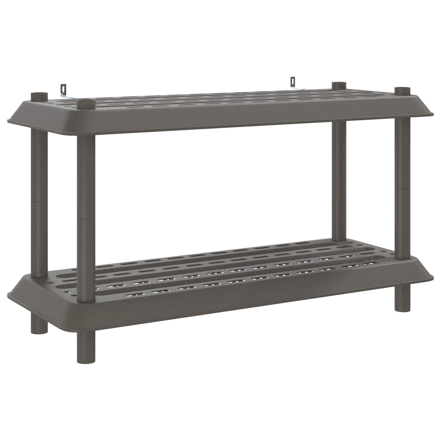 Shelving Unit 2-Tier 100 x 40 x 55.5 cm PP Light Grey