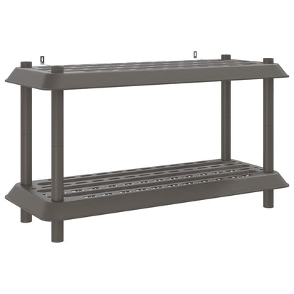 Shelving Unit 2-Tier 100 x 40 x 55.5 cm PP Light Grey