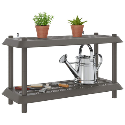 Shelving Unit 2-Tier 100 x 40 x 55.5 cm PP Light Grey