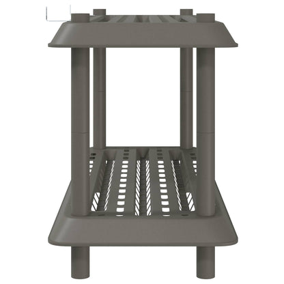 Shelving Unit 2-Tier 100 x 40 x 55.5 cm PP Light Grey