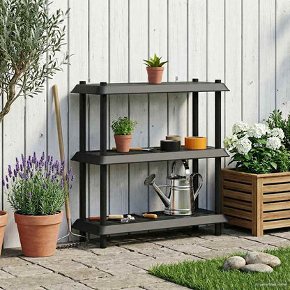 Shelving Unit 3-Tier 100 x 40 x 96 cm PP Anthracite