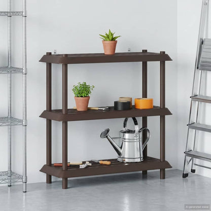 Shelving Unit 3-Tier 100 x 40 x 96 cm PP Brown