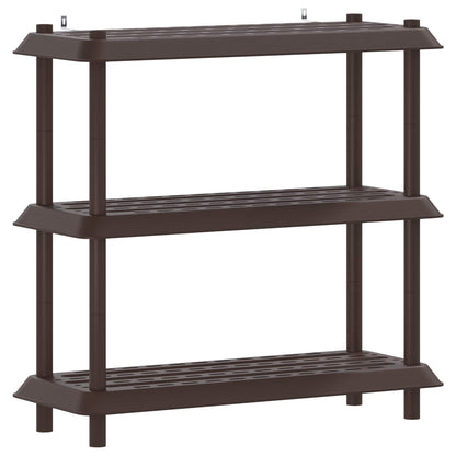 Shelving Unit 3-Tier 100 x 40 x 96 cm PP Brown