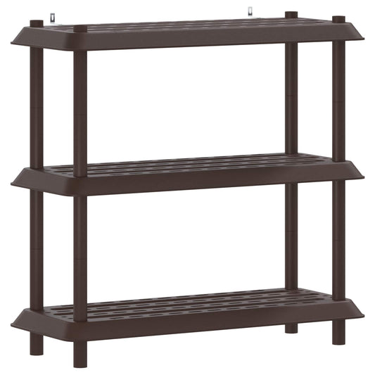 Shelving Unit 3-Tier 100 x 40 x 96 cm PP Brown