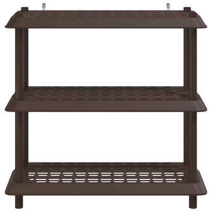 Shelving Unit 3-Tier 100 x 40 x 96 cm PP Brown