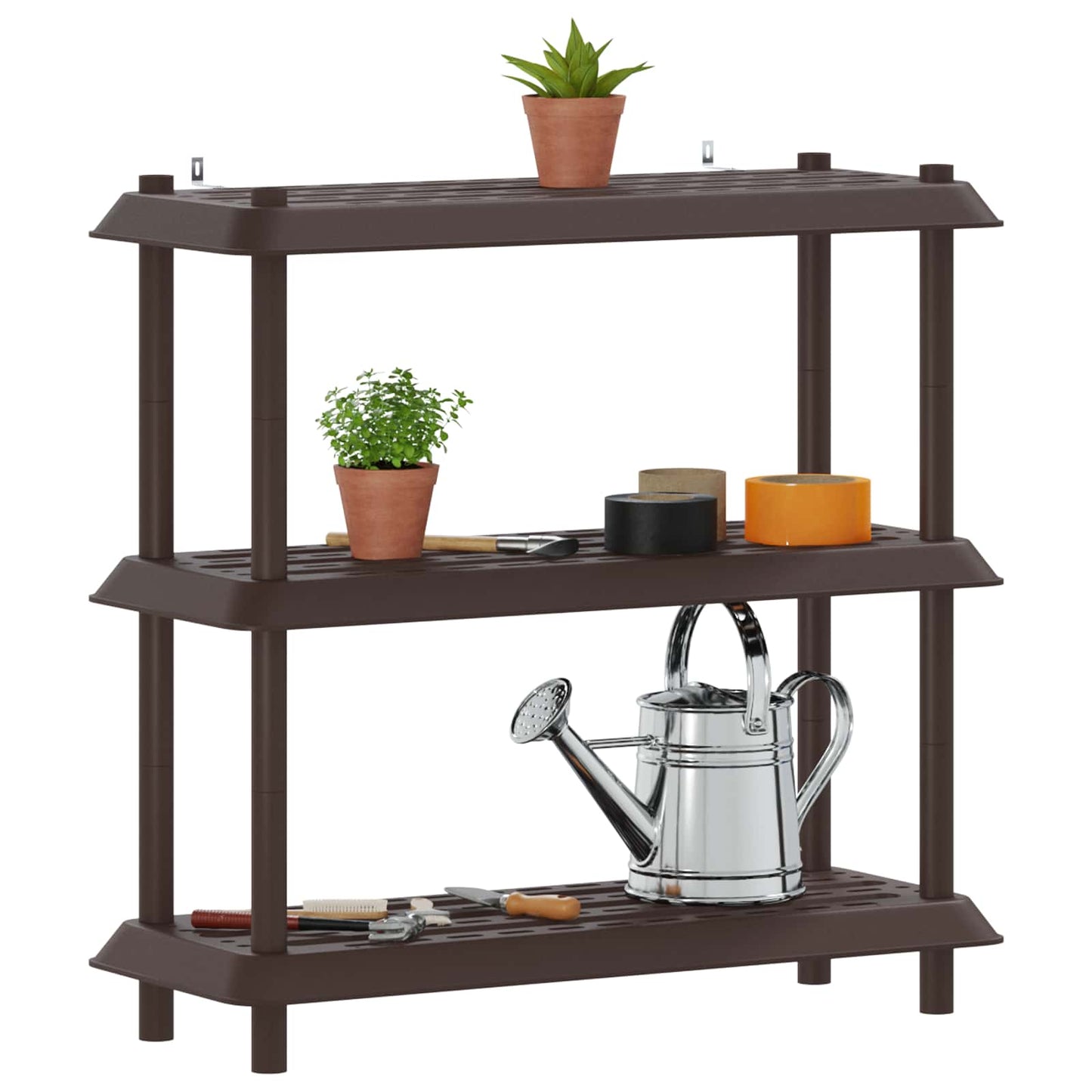 Shelving Unit 3-Tier 100 x 40 x 96 cm PP Brown