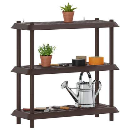 Shelving Unit 3-Tier 100 x 40 x 96 cm PP Brown