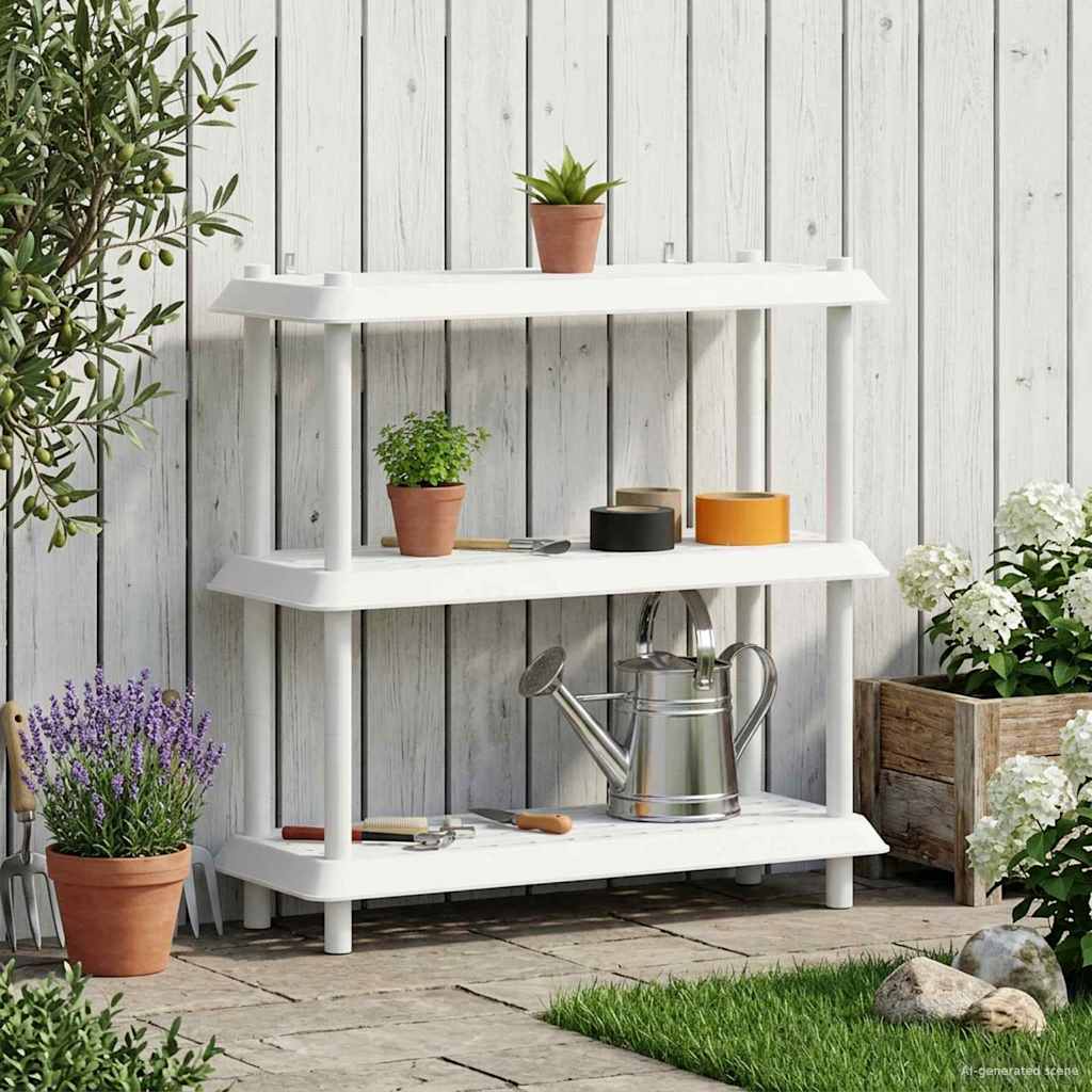 Shelving Unit 3-Tier 100 x 40 x 96 cm PP White