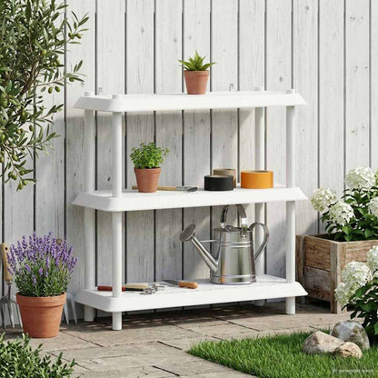 Shelving Unit 3-Tier 100 x 40 x 96 cm PP White