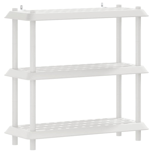 Shelving Unit 3-Tier 100 x 40 x 96 cm PP White
