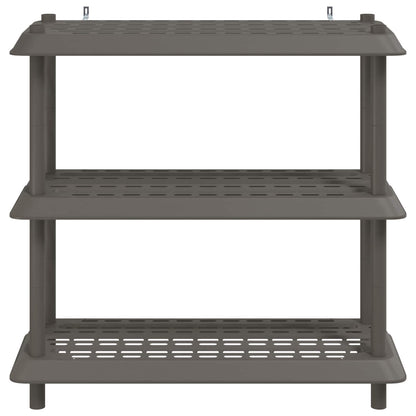 Shelving Unit 3-Tier 100 x 40 x 96 cm PP Light Grey