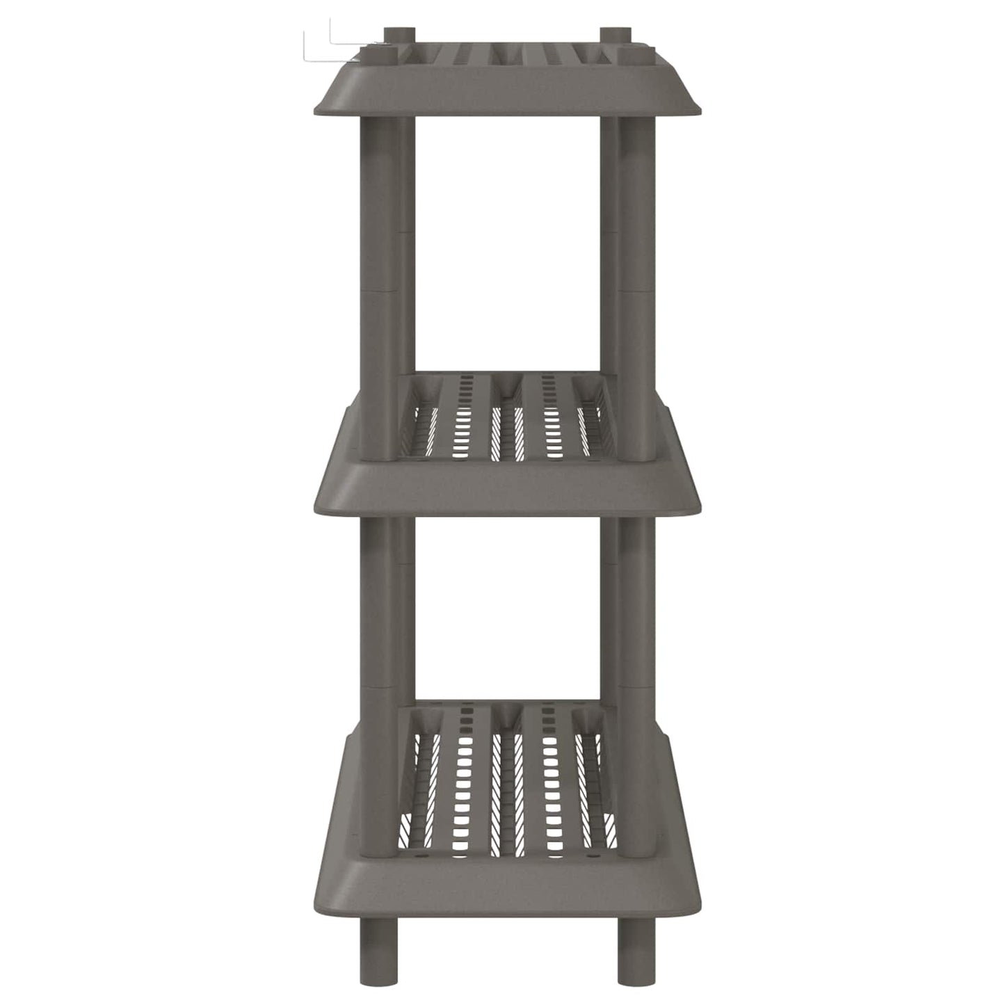 Shelving Unit 3-Tier 100 x 40 x 96 cm PP Light Grey