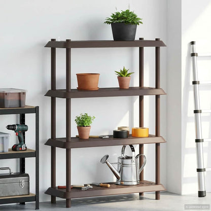 Shelving Unit 4-Tier 100 x 40 x 136.5 cm PP Brown