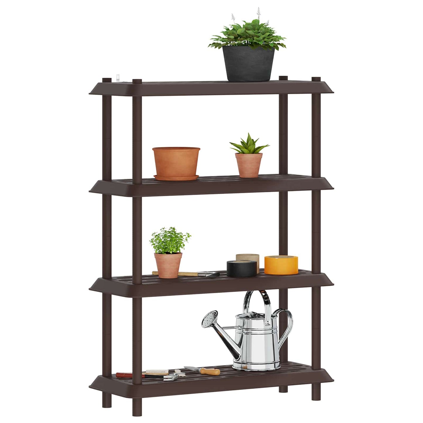 Shelving Unit 4-Tier 100 x 40 x 136.5 cm PP Brown