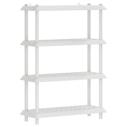Shelving Unit 4-Tier 100 x 40 x 136.5 cm PP White