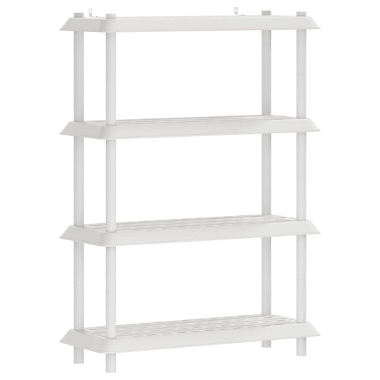 Shelving Unit 4-Tier 100 x 40 x 136.5 cm PP White