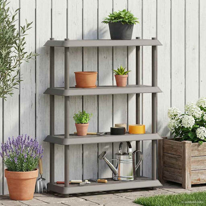 Shelving Unit 4-Tier 100 x 40 x 136.5 cm PP Light Grey
