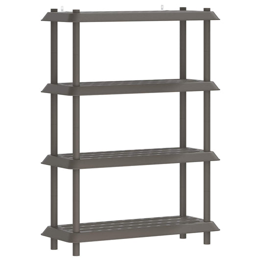 Shelving Unit 4-Tier 100 x 40 x 136.5 cm PP Light Grey
