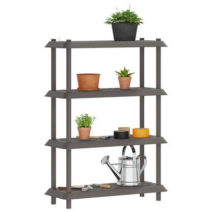 Shelving Unit 4-Tier 100 x 40 x 136.5 cm PP Light Grey