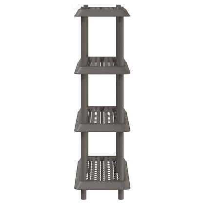 Shelving Unit 4-Tier 100 x 40 x 136.5 cm PP Light Grey