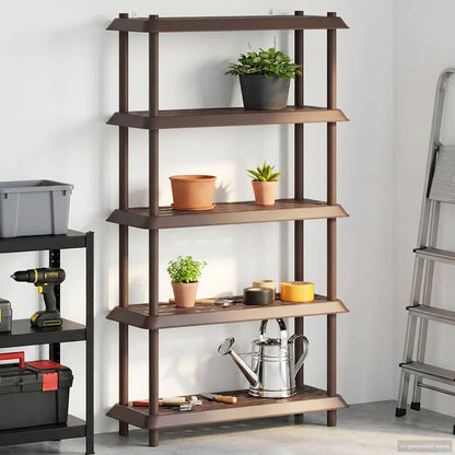 Shelving Unit 5-Tier 100 x 40 x 177 cm PP Brown