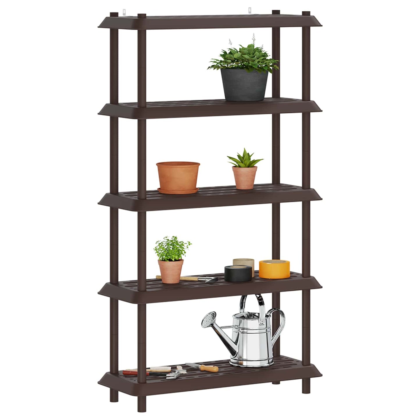 Shelving Unit 5-Tier 100 x 40 x 177 cm PP Brown