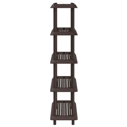 Shelving Unit 5-Tier 100 x 40 x 177 cm PP Brown