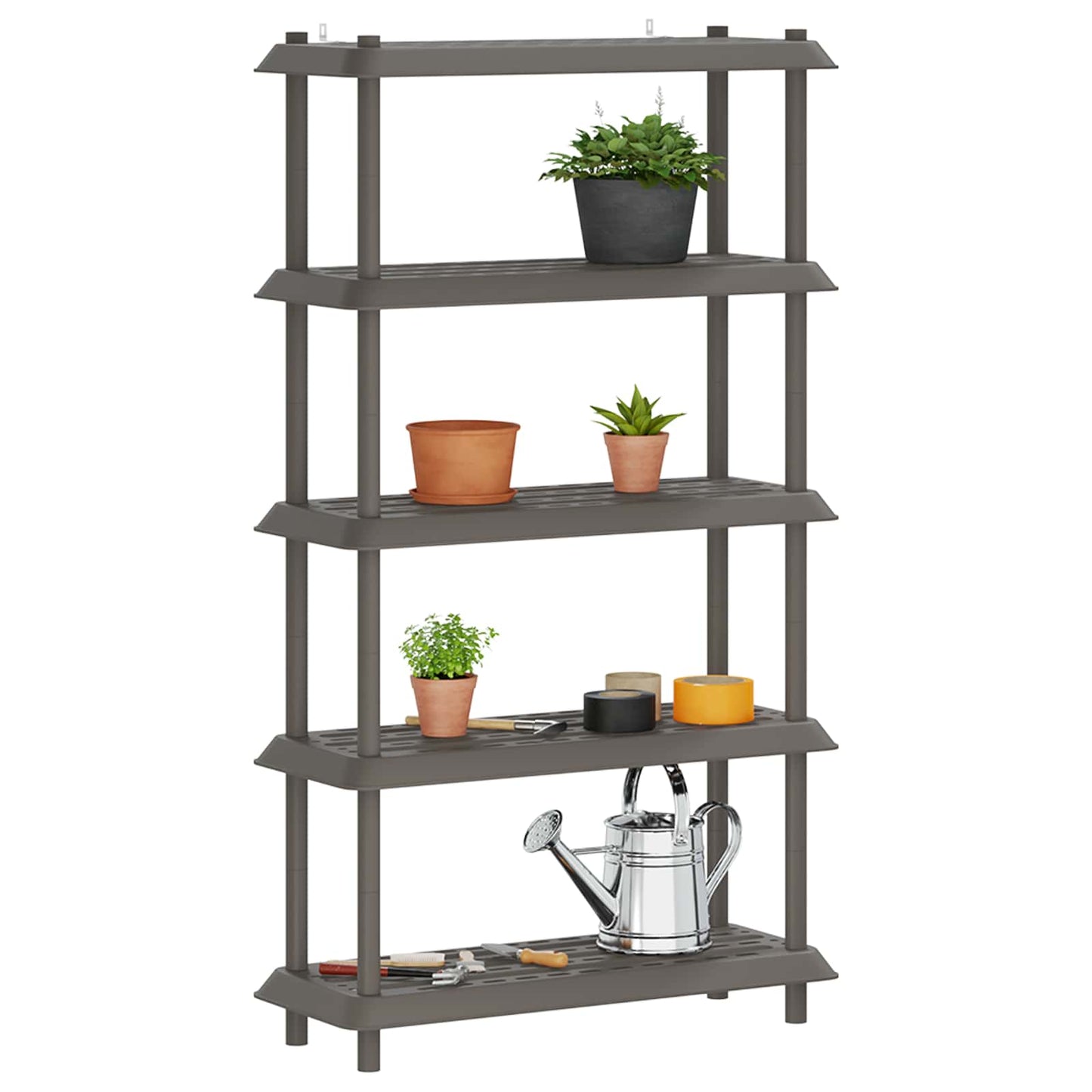 Shelving Unit 5-Tier 100 x 40 x 177 cm PP Light Grey