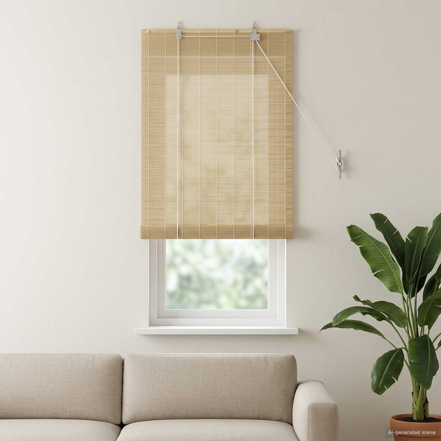 Roller Blind Natural 50 x 160 cm Bamboo