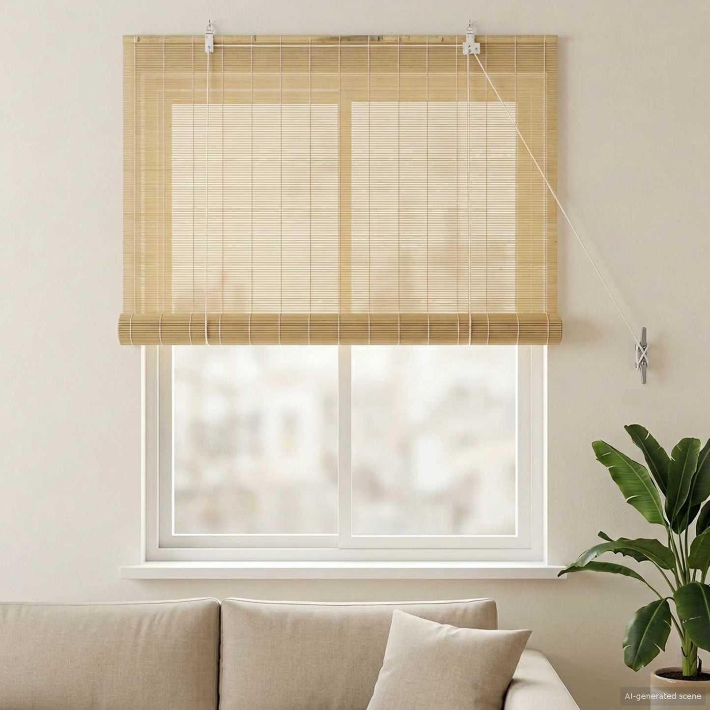Roller Blind Natural 90 x 160 cm Bamboo
