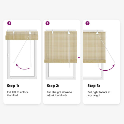 Roller Blind Natural 110 x 220 cm Bamboo