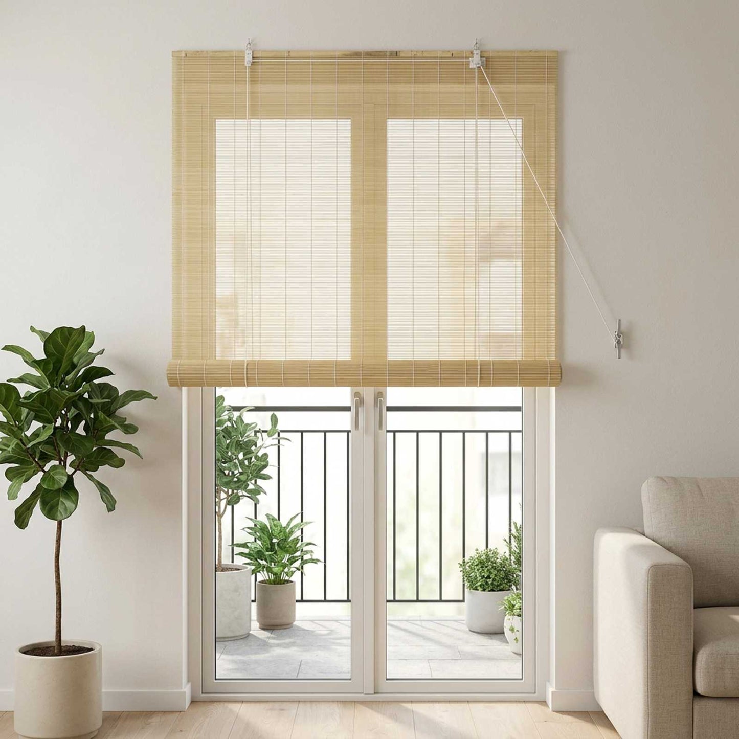 Roller Blind Natural 110 x 220 cm Bamboo