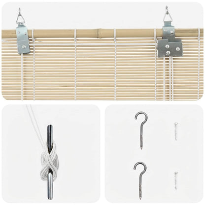 Roller Blind Natural 160 x 160 cm Bamboo