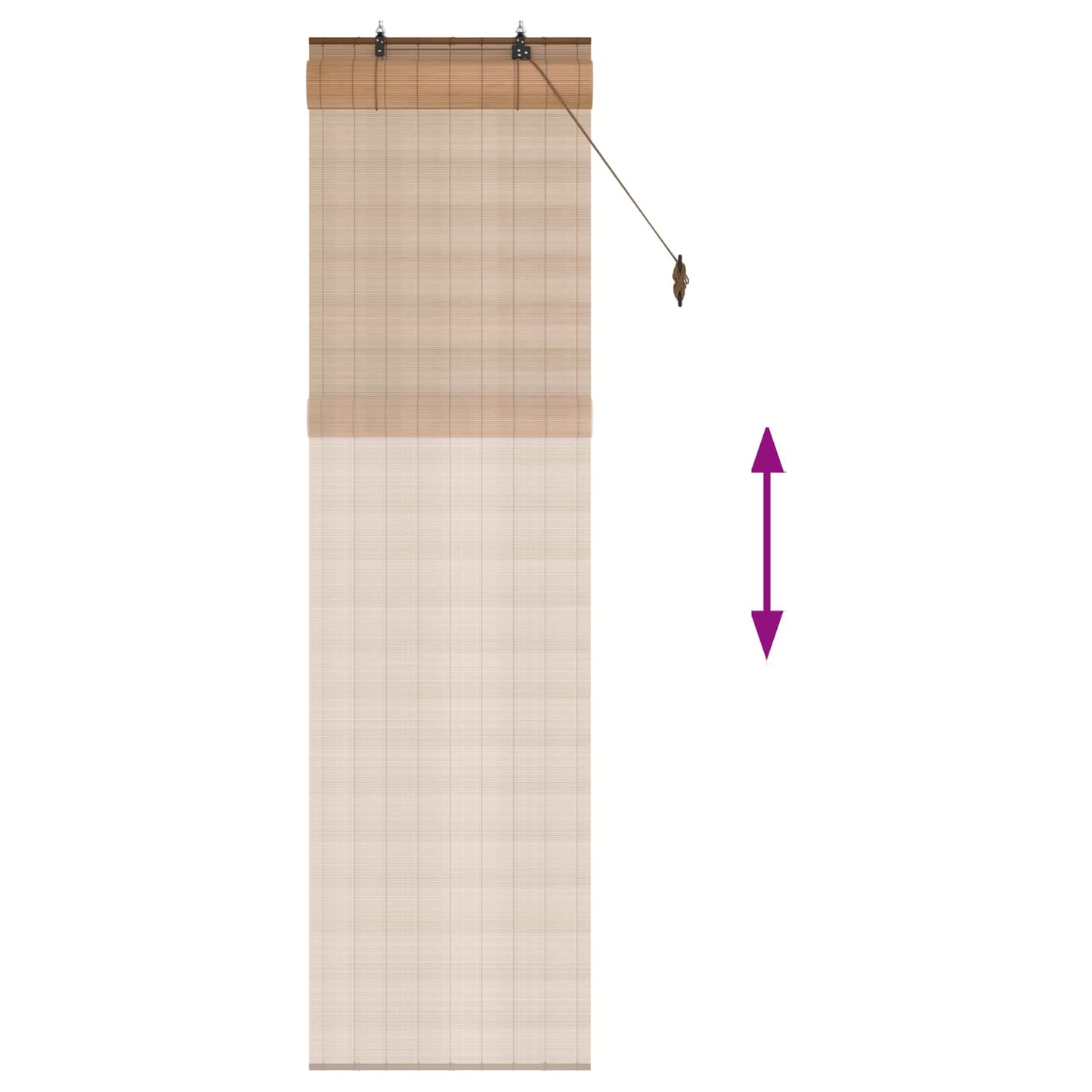 Roller Blind Brown 40 x 220 cm Bamboo