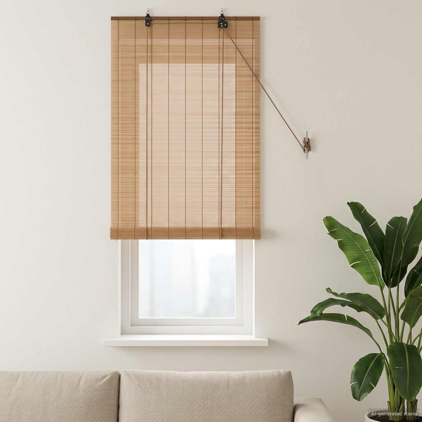 Roller Blind Brown 60 x 160 cm Bamboo