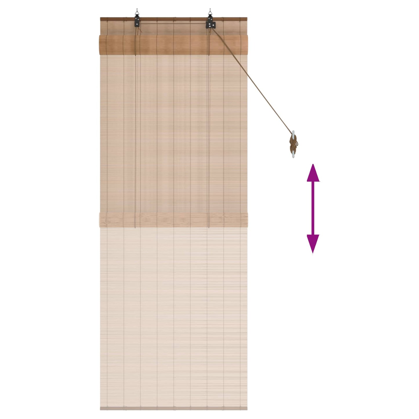 Roller Blind Brown 60 x 160 cm Bamboo