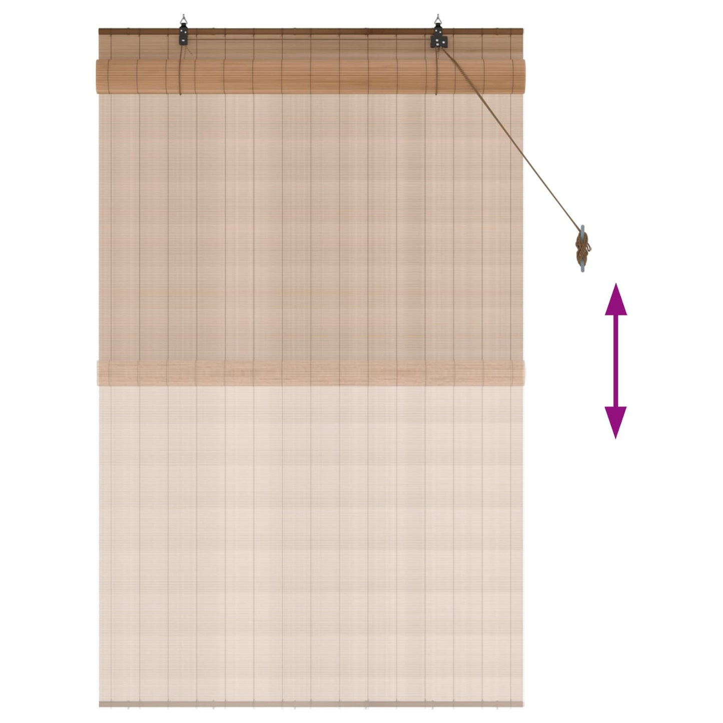 Roller Blind Brown 90 x 160 cm Bamboo