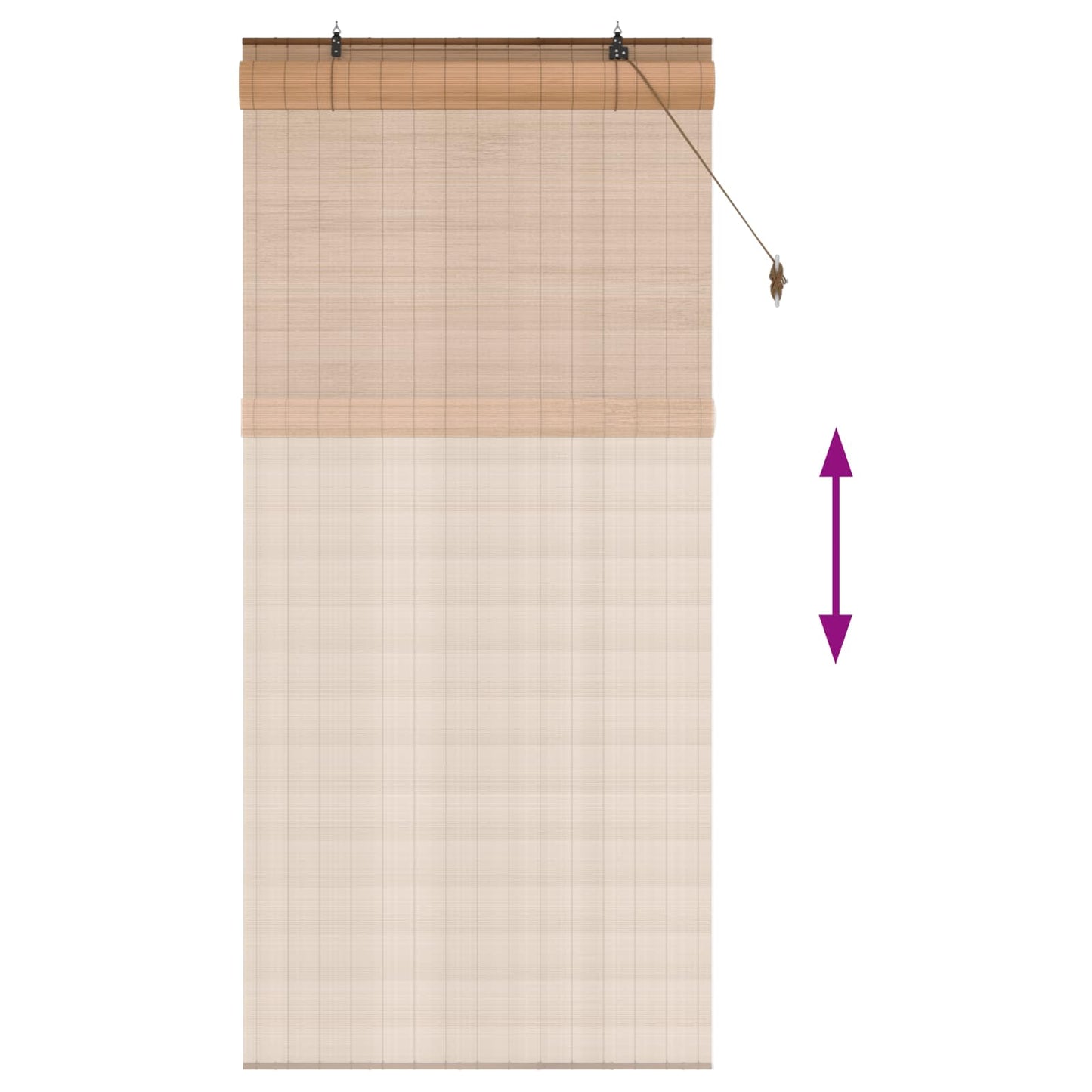 Roller Blind Brown 110 x 220 cm Bamboo