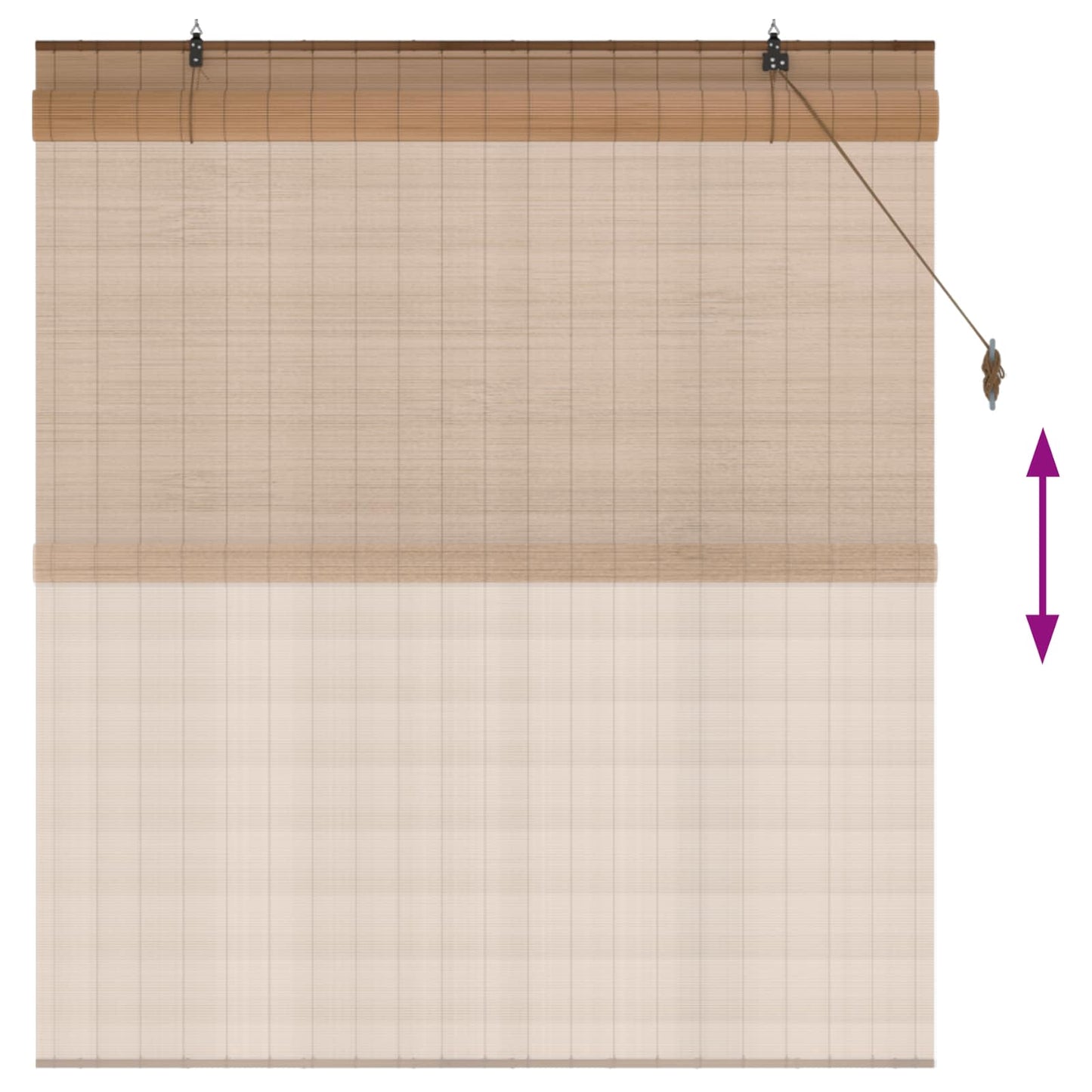 Roller Blind Brown 160 x 160 cm Bamboo