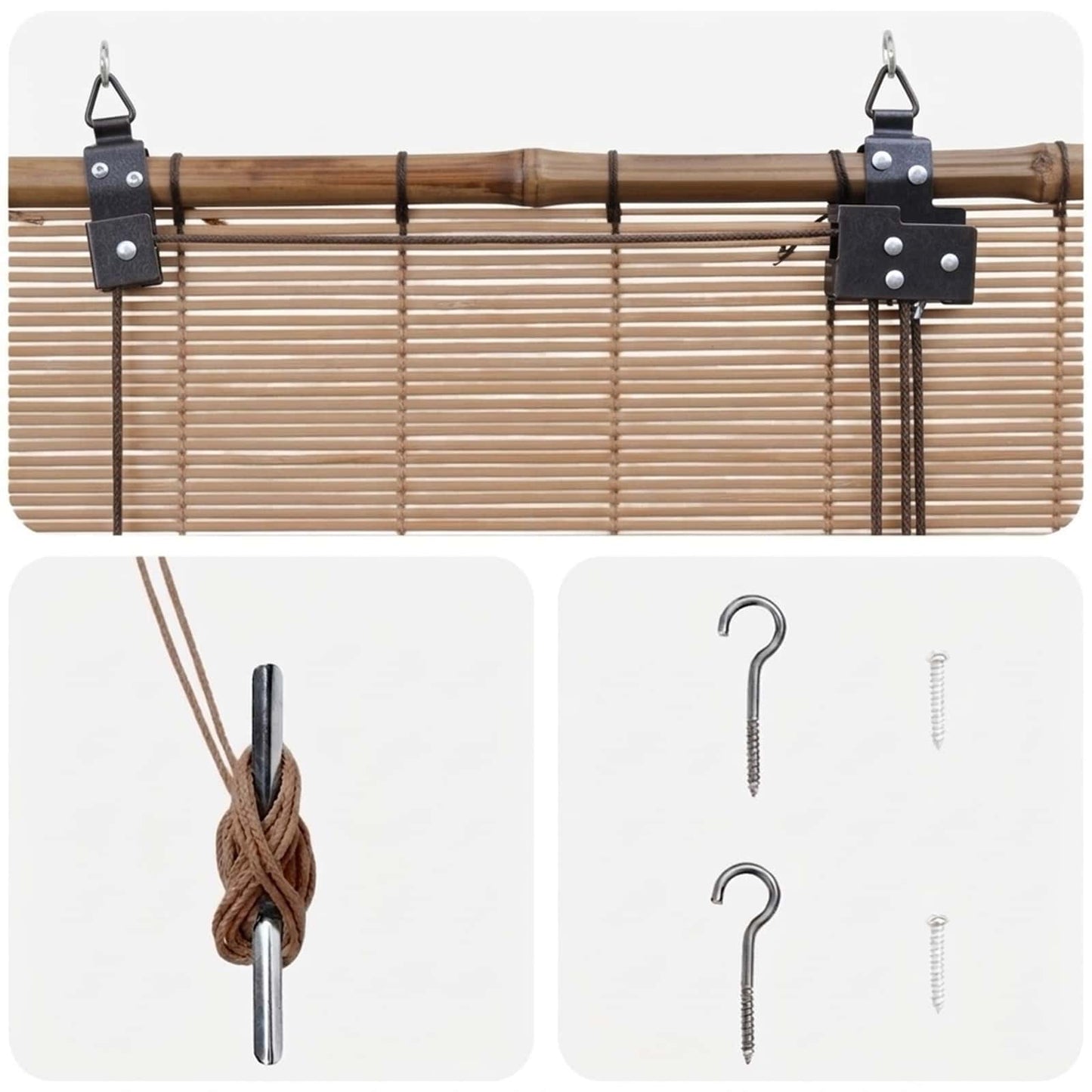 Roller Blind Brown 160 x 220 cm Bamboo