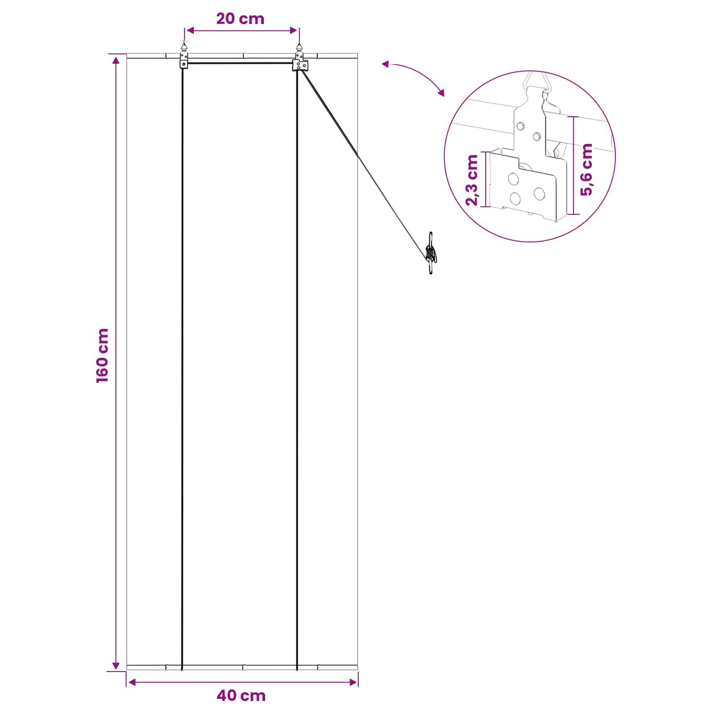 Roller Blind Grey 40 x 160 cm Bamboo