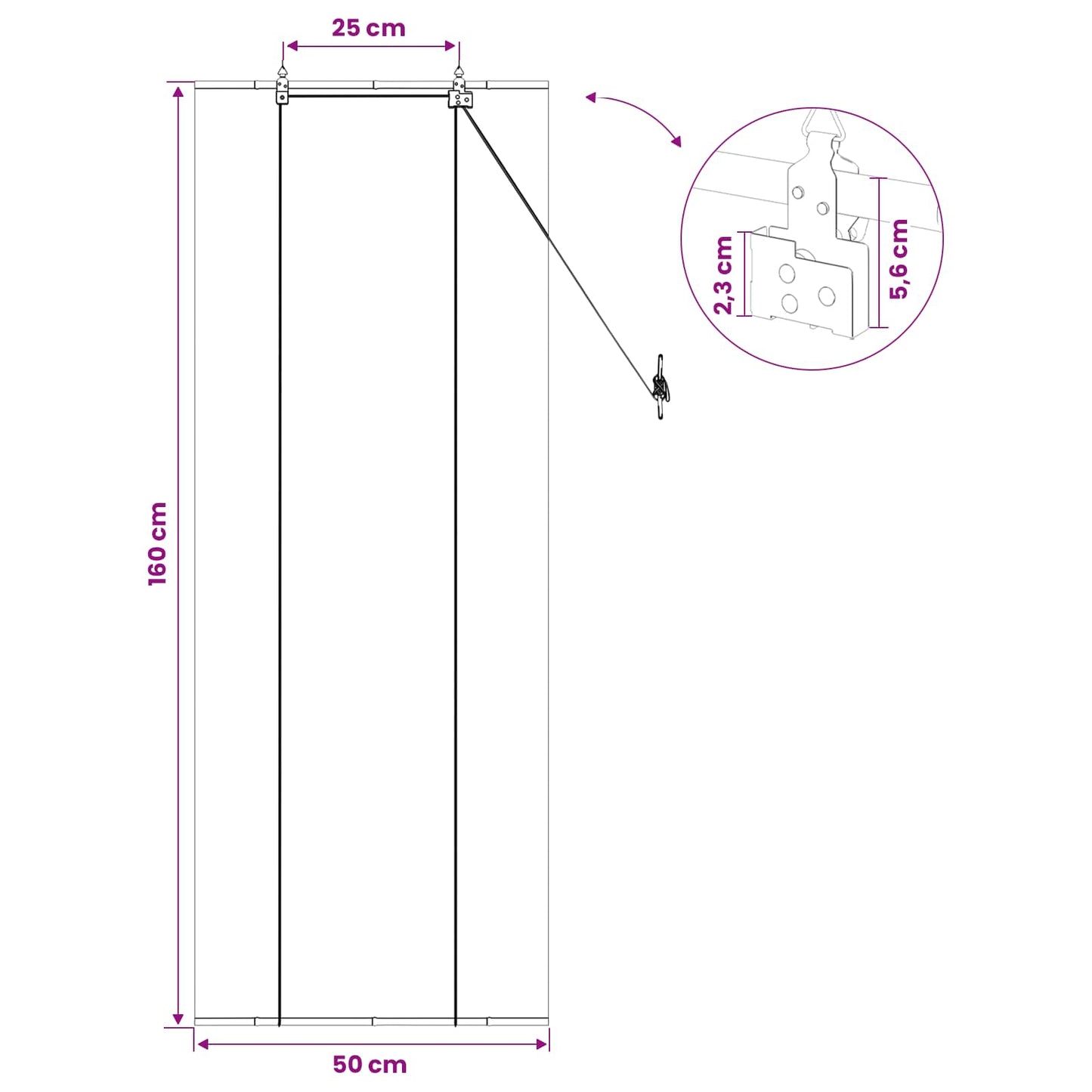 Roller Blind Grey 50 x 160 cm Bamboo